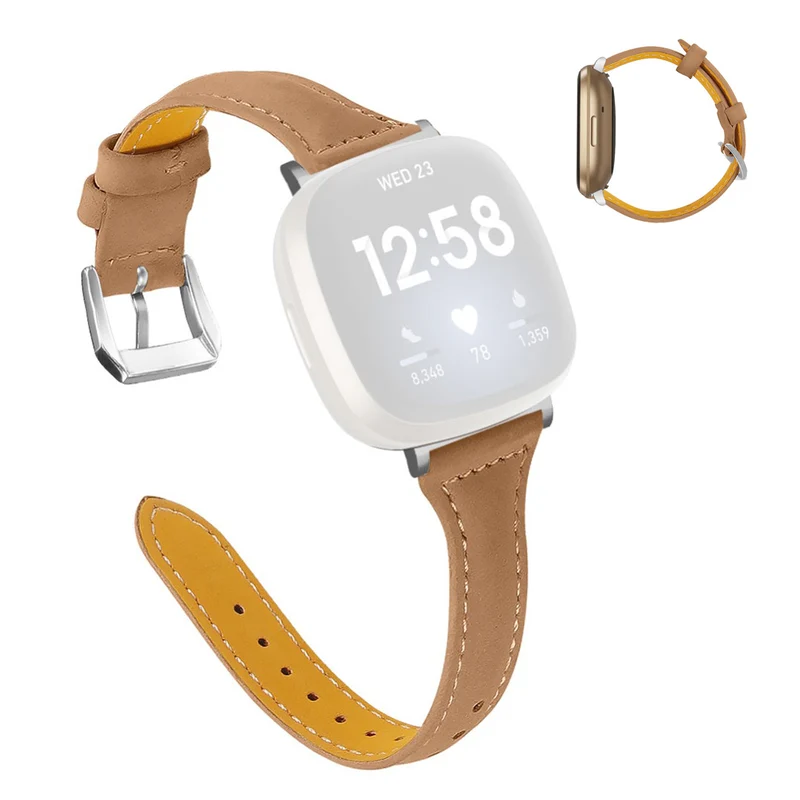 Haltbar Fitbit Versa 3 / Fitbit Sense Echtes Leder armband