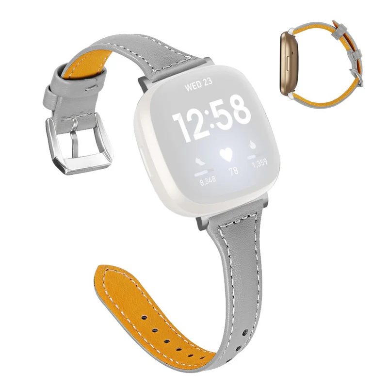 Haltbar Fitbit Versa 3 / Fitbit Sense Echtes Leder armband