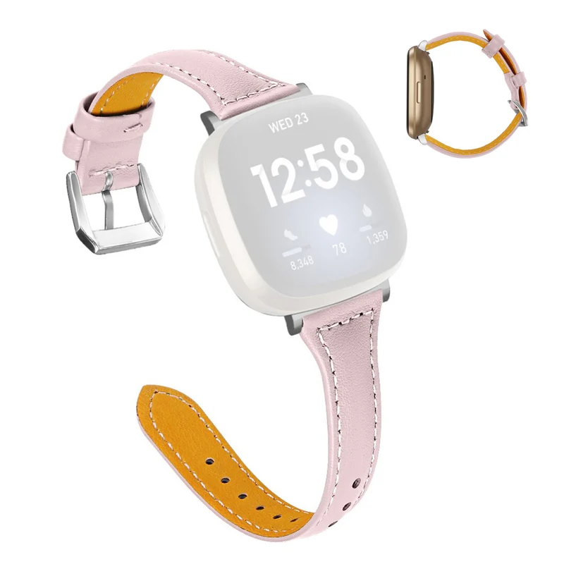Haltbar Fitbit Versa 3 / Fitbit Sense Echtes Leder armband