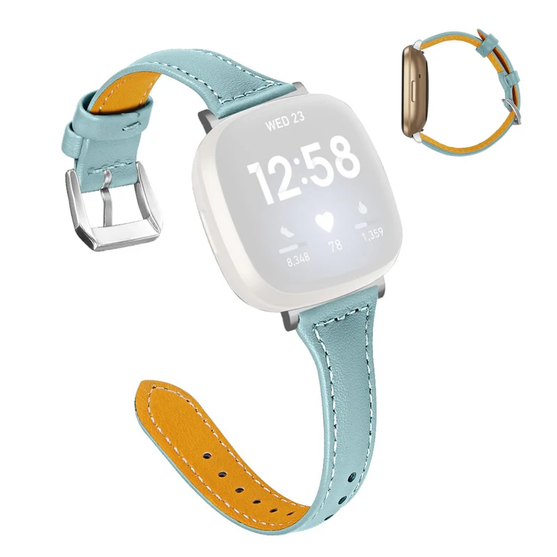 Haltbar Fitbit Versa 3 / Fitbit Sense Echtes Leder armband