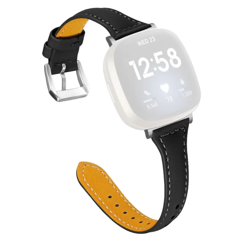 Haltbar Fitbit Versa 3 / Fitbit Sense Echtes Leder armband