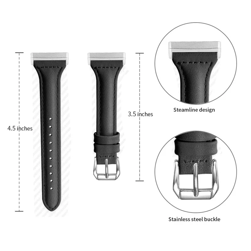 Haltbar Fitbit Versa 3 / Fitbit Sense Echtes Leder armband