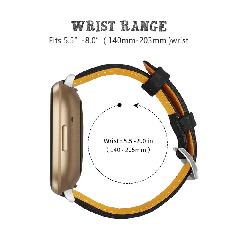 Haltbar Fitbit Versa 3 / Fitbit Sense Echtes Leder armband