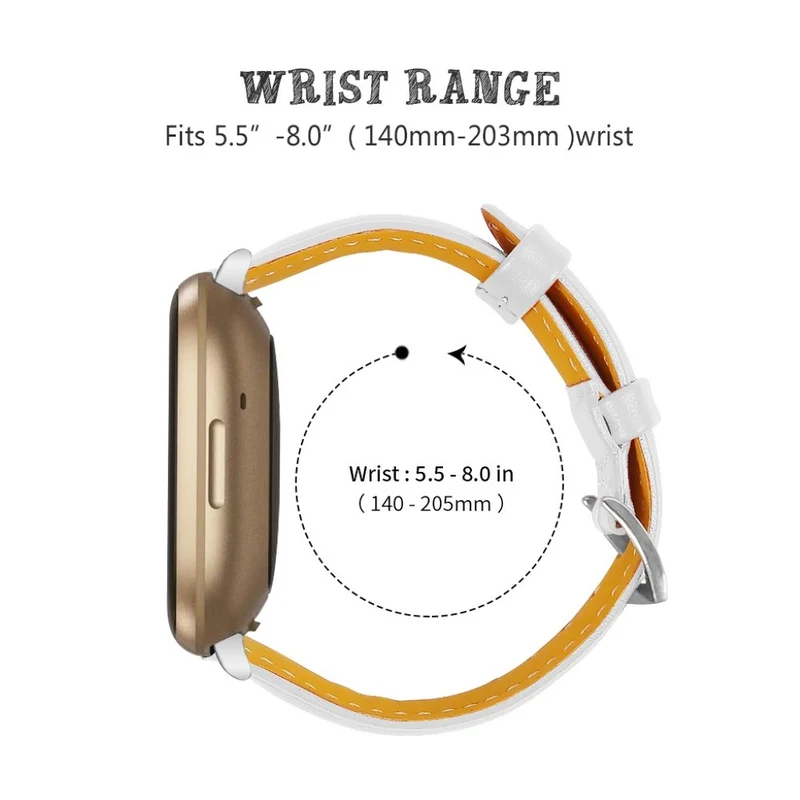 Haltbar Fitbit Versa 3 / Fitbit Sense Echtes Leder armband
