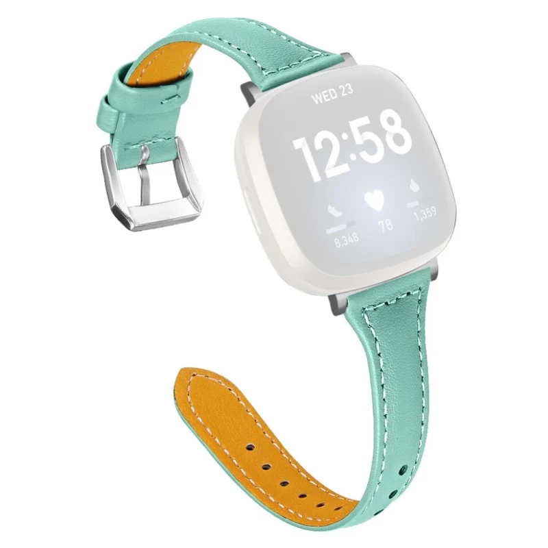 Haltbar Fitbit Versa 3 / Fitbit Sense Echtes Leder armband