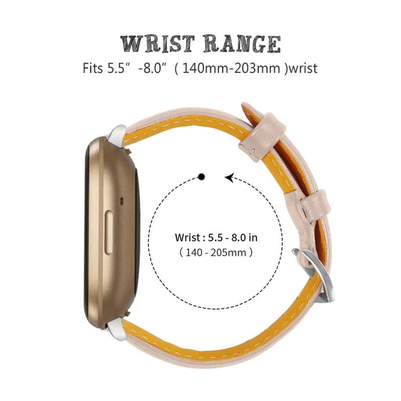 Haltbar Fitbit Versa 3 / Fitbit Sense Echtes Leder armband