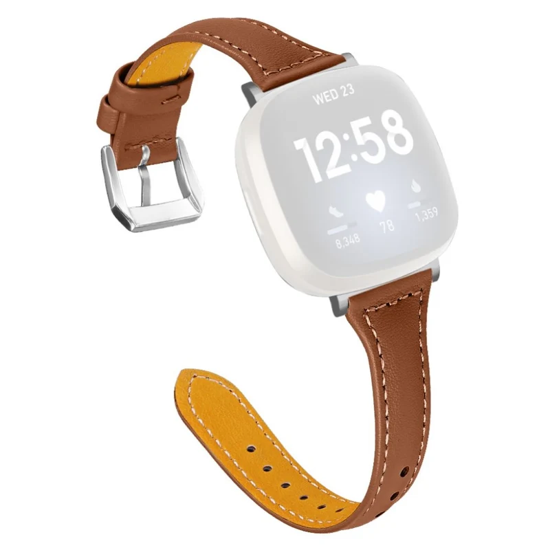 Haltbar Fitbit Versa 3 / Fitbit Sense Echtes Leder armband