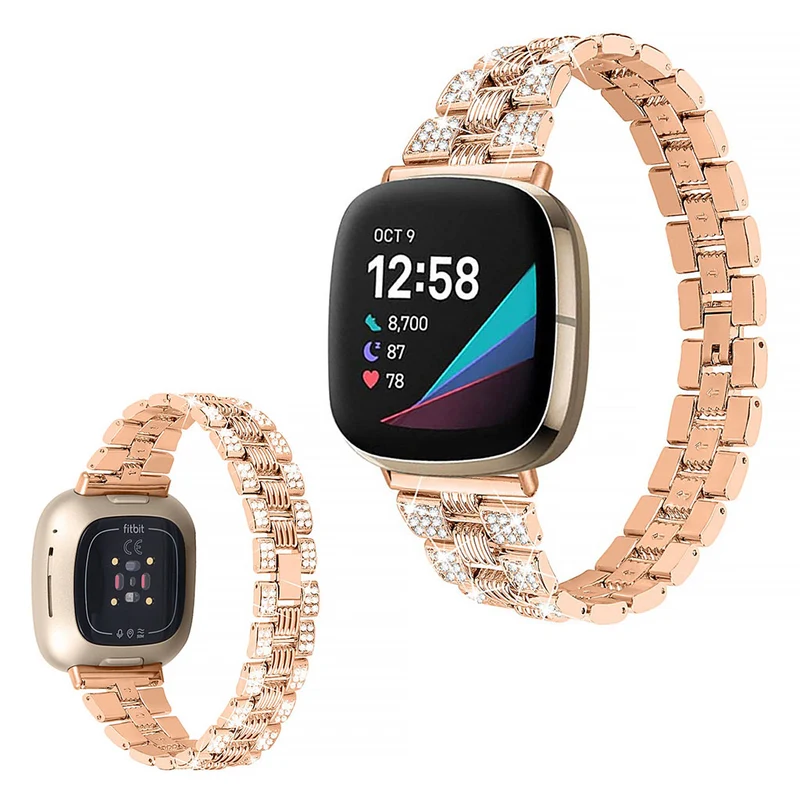 Süß Fitbit Versa 3 / Fitbit Sense Metall und Strass armband