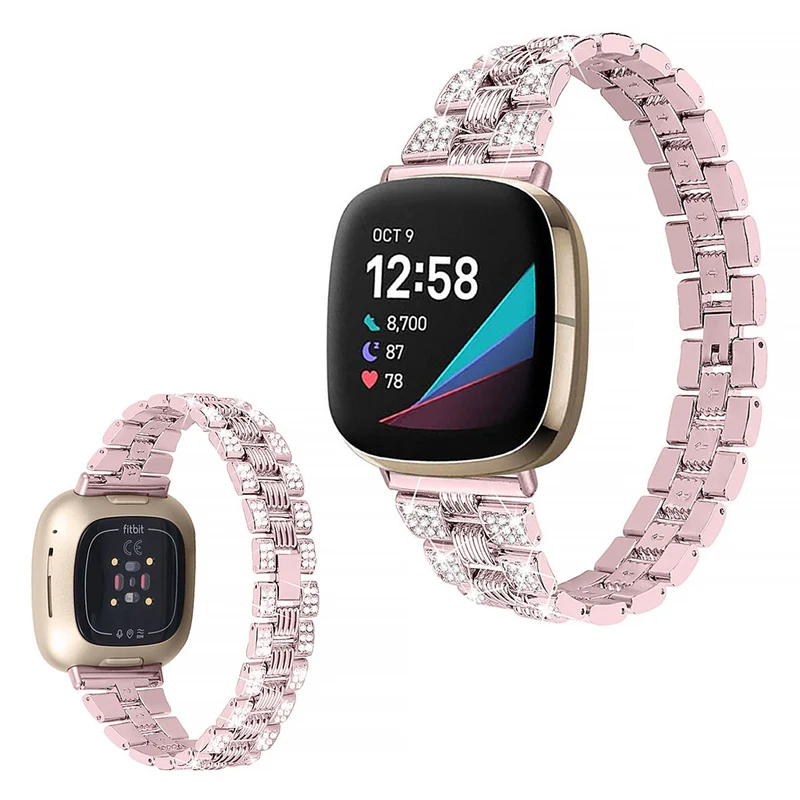 Süß Fitbit Versa 3 / Fitbit Sense Metall und Strass armband