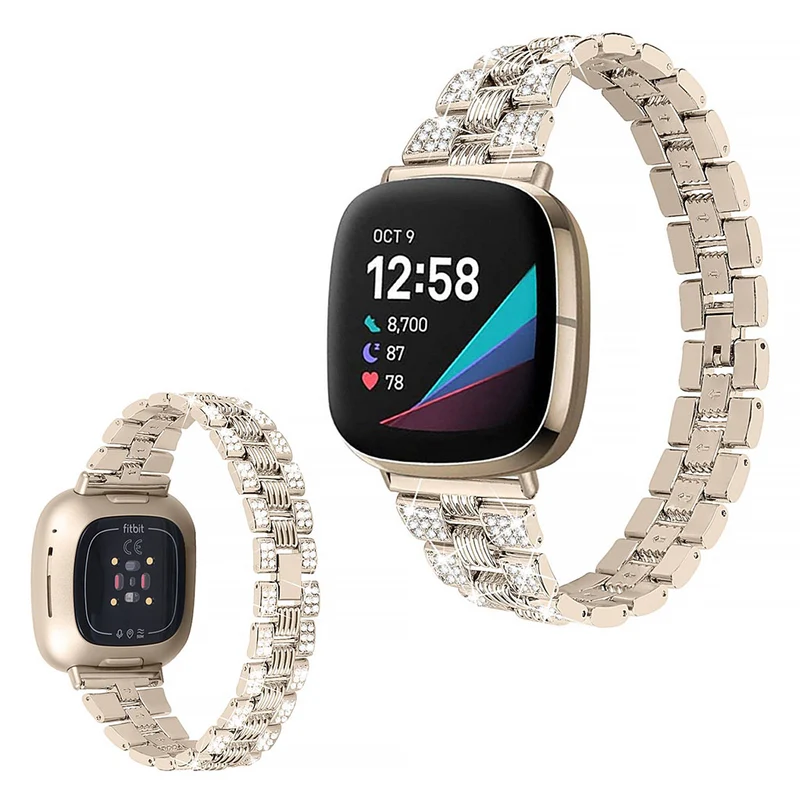 Süß Fitbit Versa 3 / Fitbit Sense Metall und Strass armband