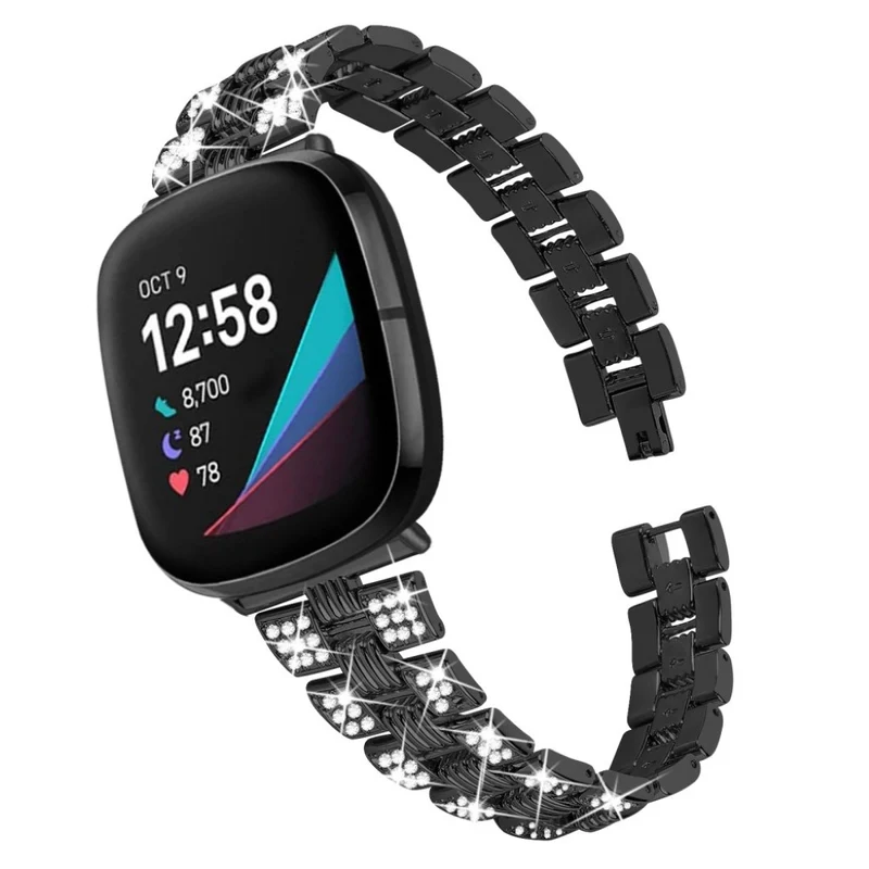 Süß Fitbit Versa 3 / Fitbit Sense Metall und Strass armband
