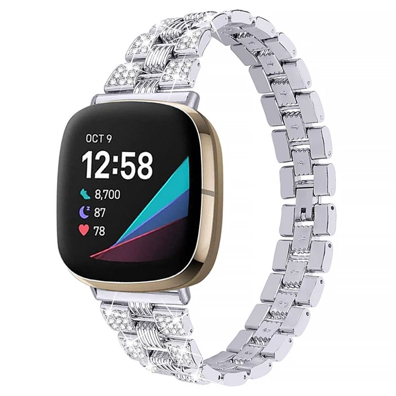 Süß Fitbit Versa 3 / Fitbit Sense Metall und Strass armband