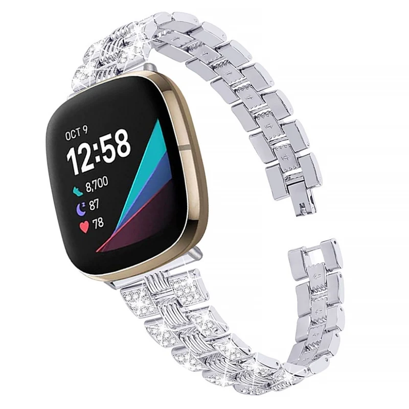 Süß Fitbit Versa 3 / Fitbit Sense Metall und Strass armband