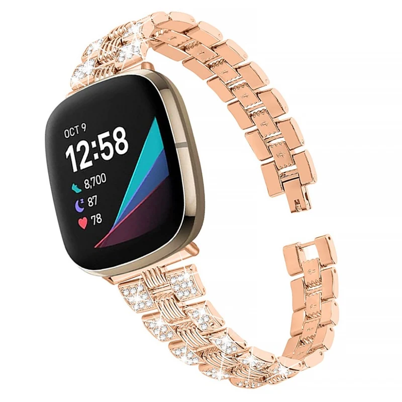 Süß Fitbit Versa 3 / Fitbit Sense Metall und Strass armband