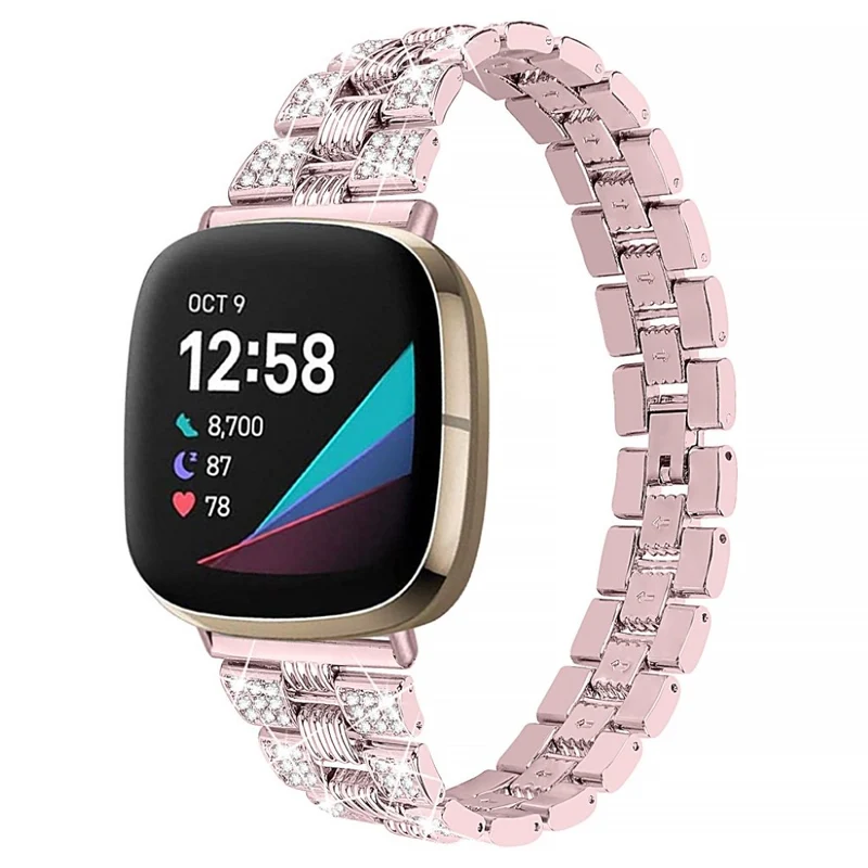 Süß Fitbit Versa 3 / Fitbit Sense Metall und Strass armband