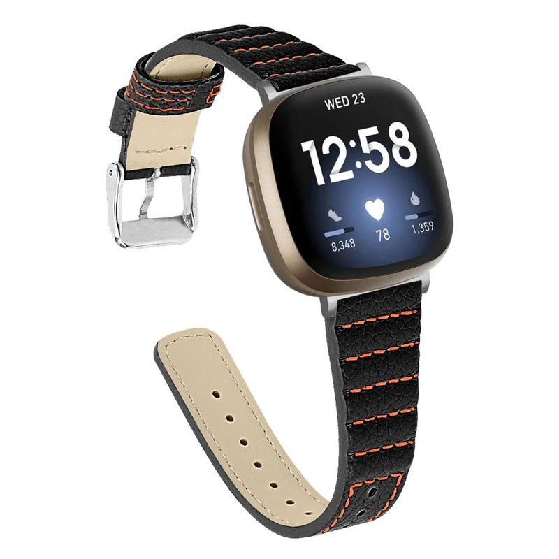 Stilvoll Fitbit Versa 3 / Fitbit Sense Echtes Leder armband