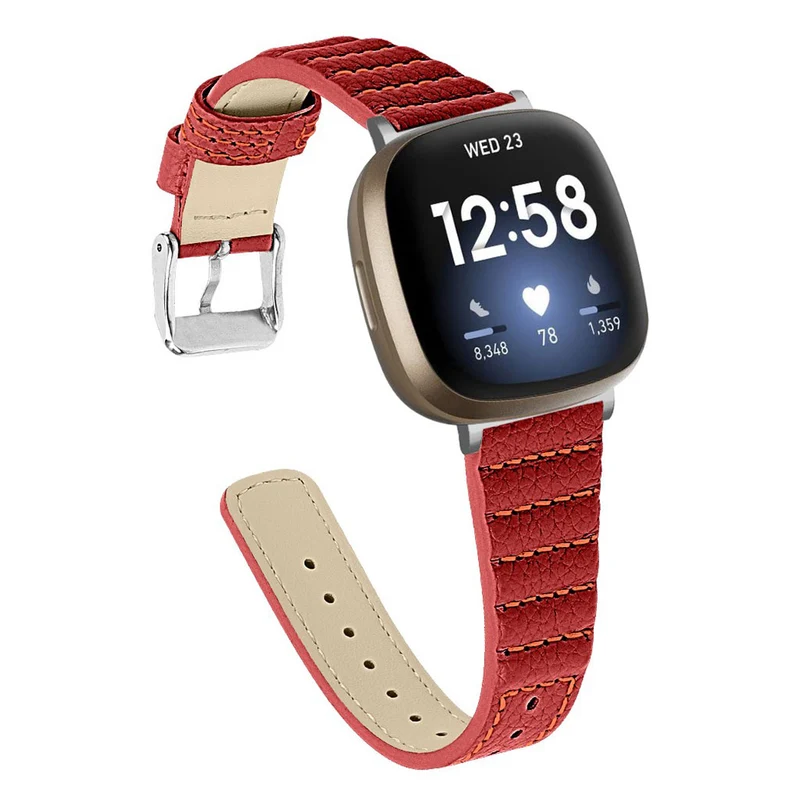 Stilvoll Fitbit Versa 3 / Fitbit Sense Echtes Leder armband