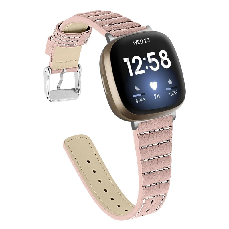 Stilvoll Fitbit Versa 3 / Fitbit Sense Echtes Leder armband