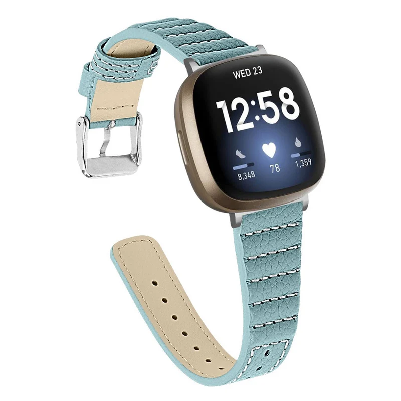 Stilvoll Fitbit Versa 3 / Fitbit Sense Echtes Leder armband