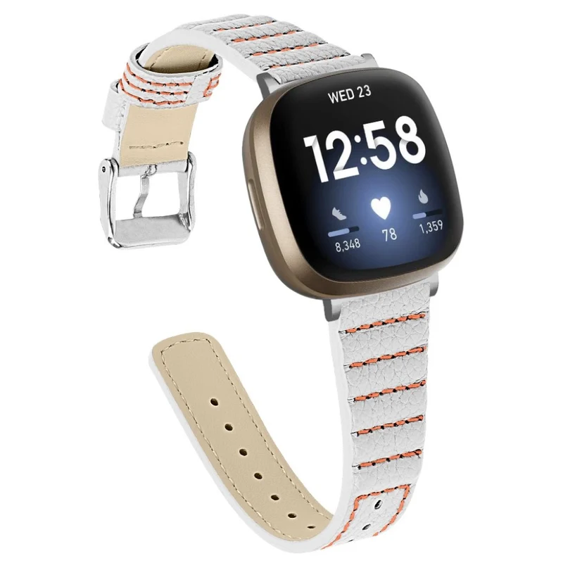 Stilvoll Fitbit Versa 3 / Fitbit Sense Echtes Leder armband