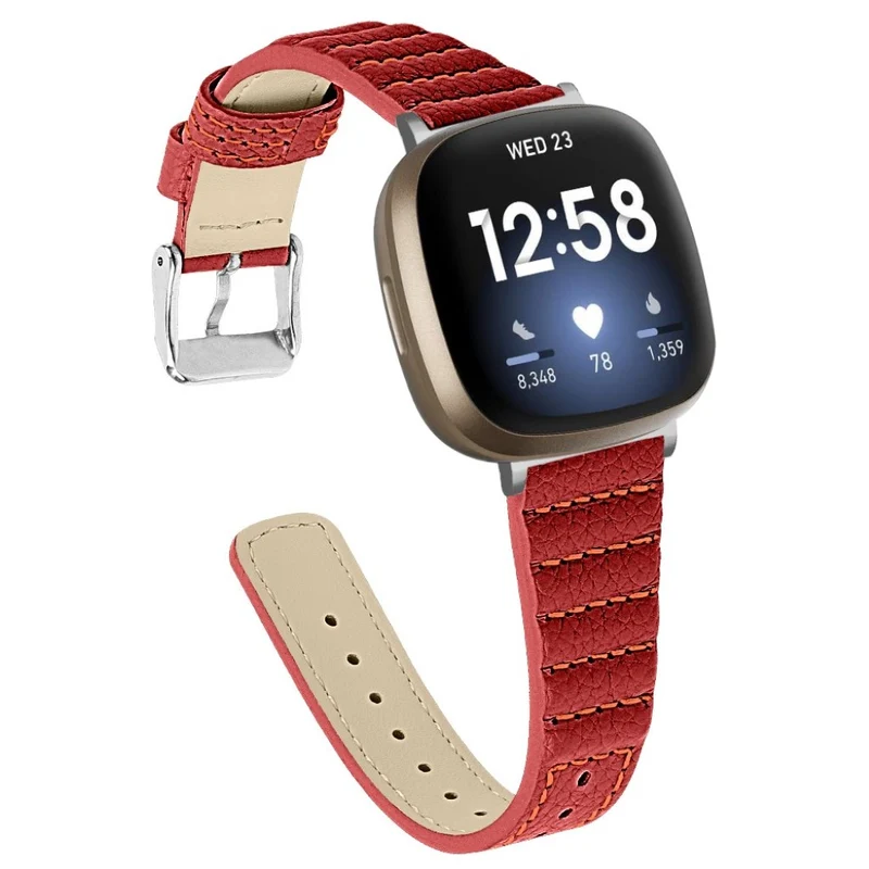 Stilvoll Fitbit Versa 3 / Fitbit Sense Echtes Leder armband
