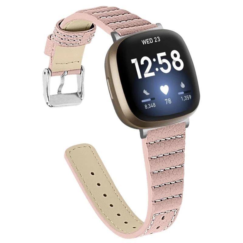 Stilvoll Fitbit Versa 3 / Fitbit Sense Echtes Leder armband