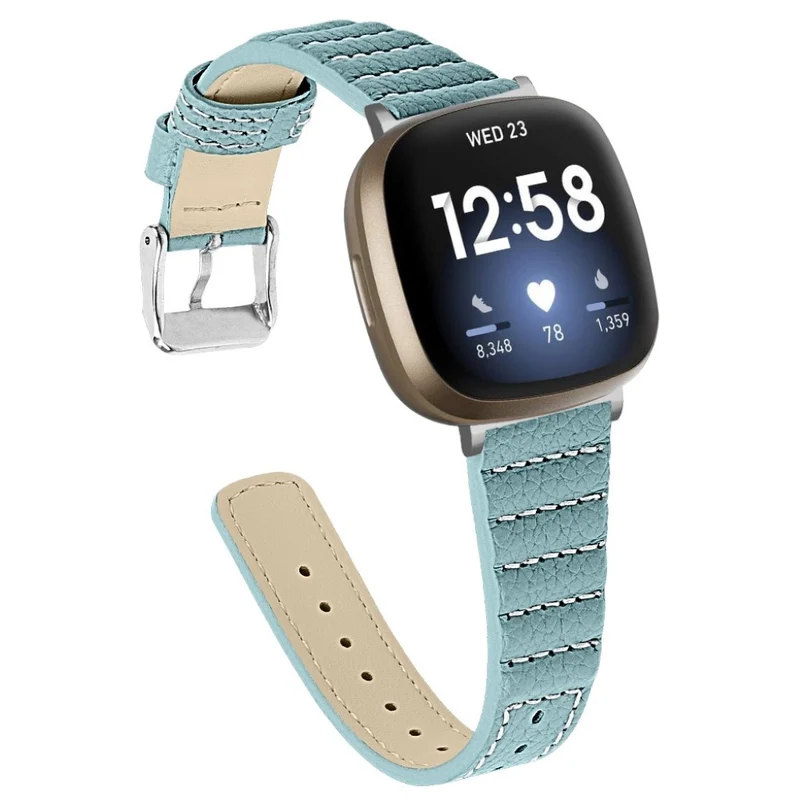 Stilvoll Fitbit Versa 3 / Fitbit Sense Echtes Leder armband