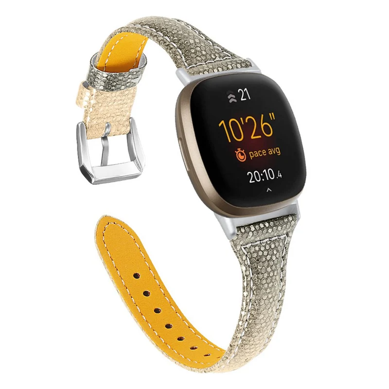 Elegant Fitbit Versa 3 / Fitbit Sense Echtes Leder armband