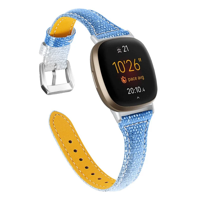 Elegant Fitbit Versa 3 / Fitbit Sense Echtes Leder armband