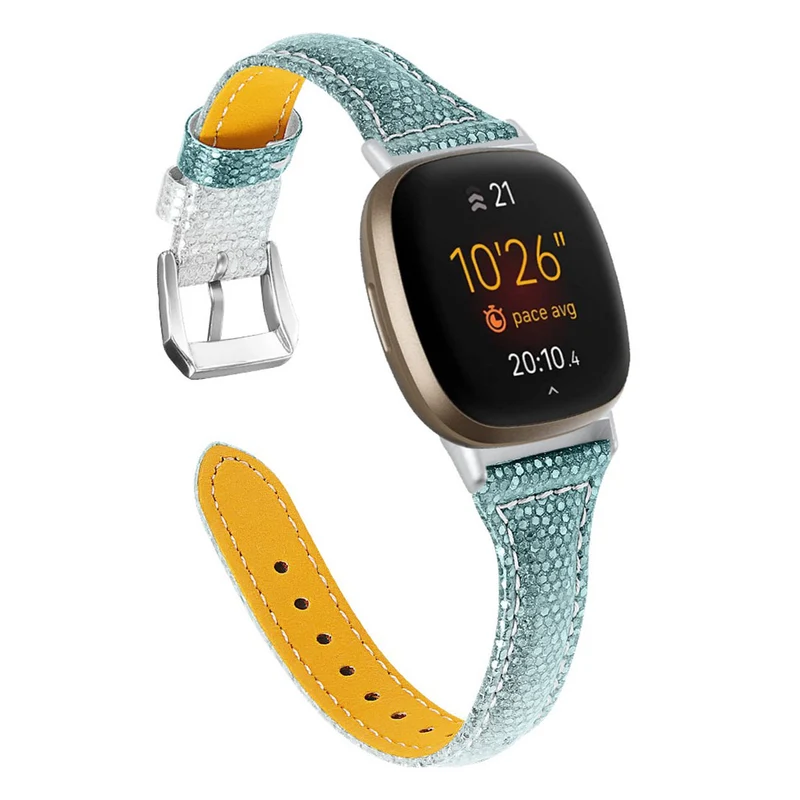 Elegant Fitbit Versa 3 / Fitbit Sense Echtes Leder armband