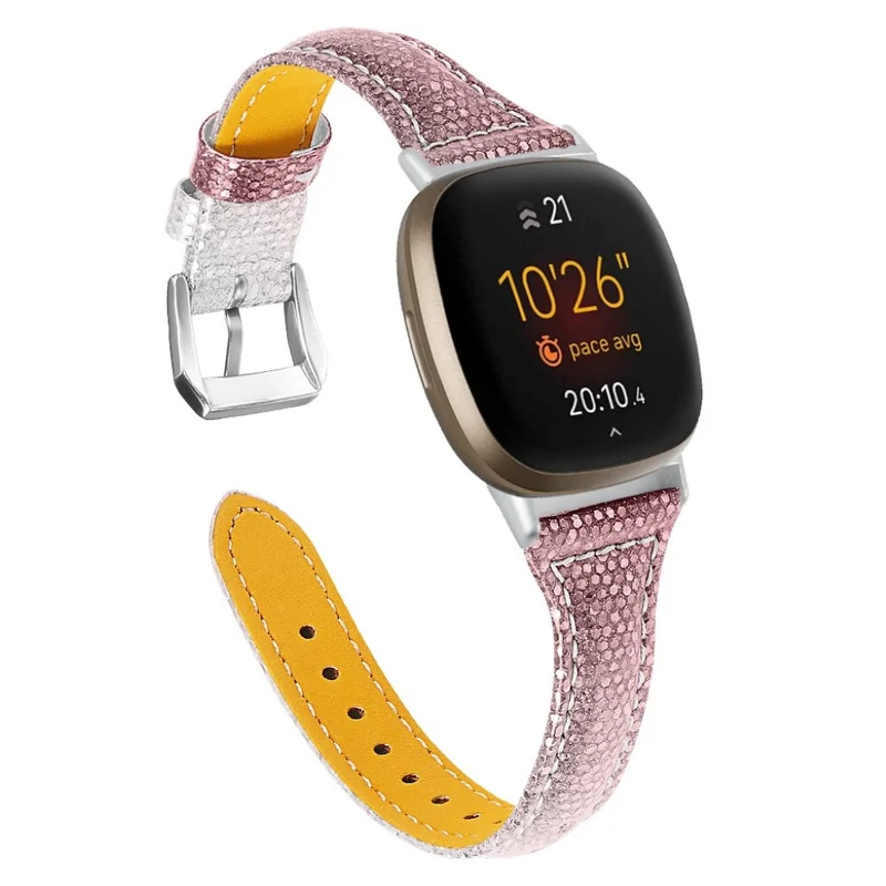 Elegant Fitbit Versa 3 / Fitbit Sense Echtes Leder armband