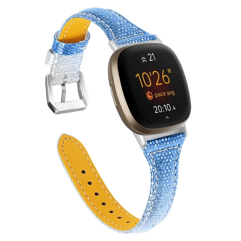 Elegant Fitbit Versa 3 / Fitbit Sense Echtes Leder armband