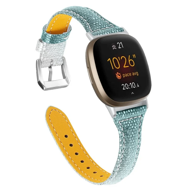 Elegant Fitbit Versa 3 / Fitbit Sense Echtes Leder armband