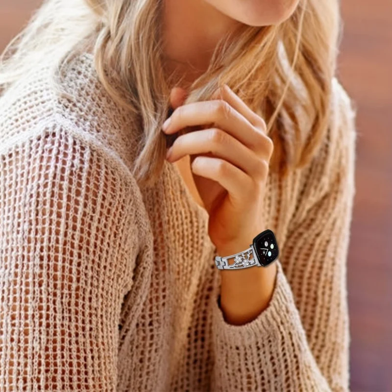 Süß Fitbit Versa 3 / Fitbit Sense Metall und Strass armband