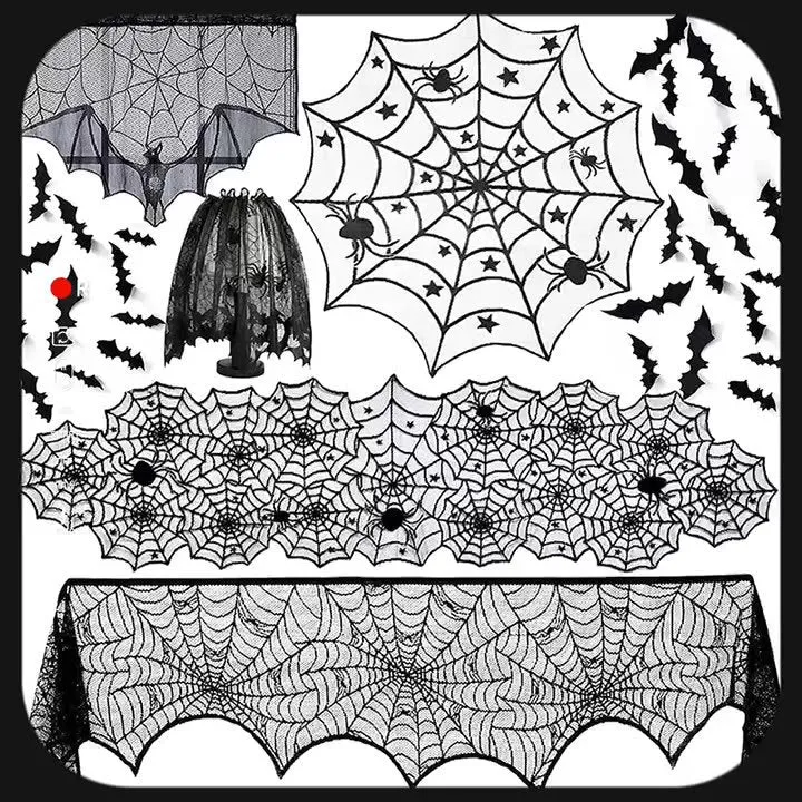Dekorative Spinnennetz Tischdecke