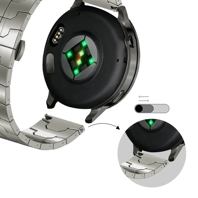Bandz Garmin Forerunner 255 Stahlarmband 'Iron' (Titan)