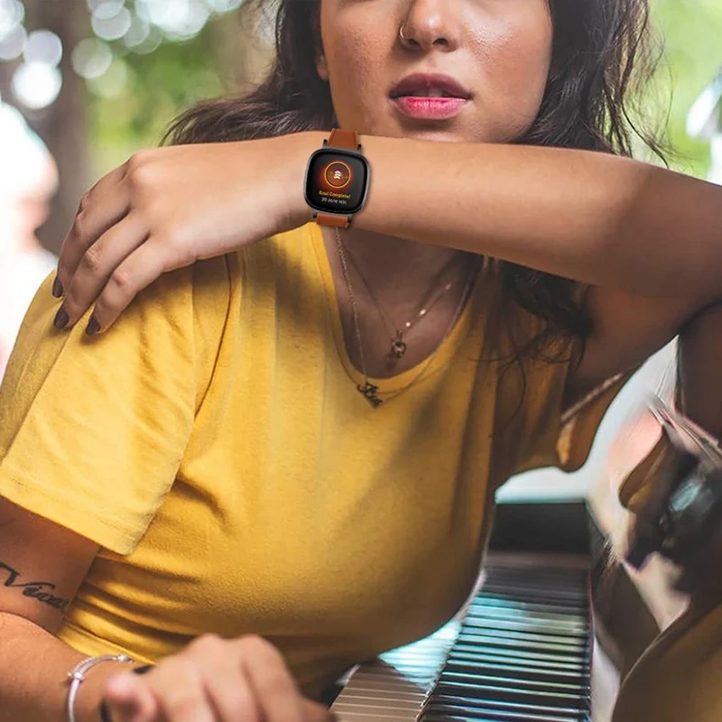 Zeitlos Fitbit Versa 3 / Fitbit Sense Echtes Leder armband