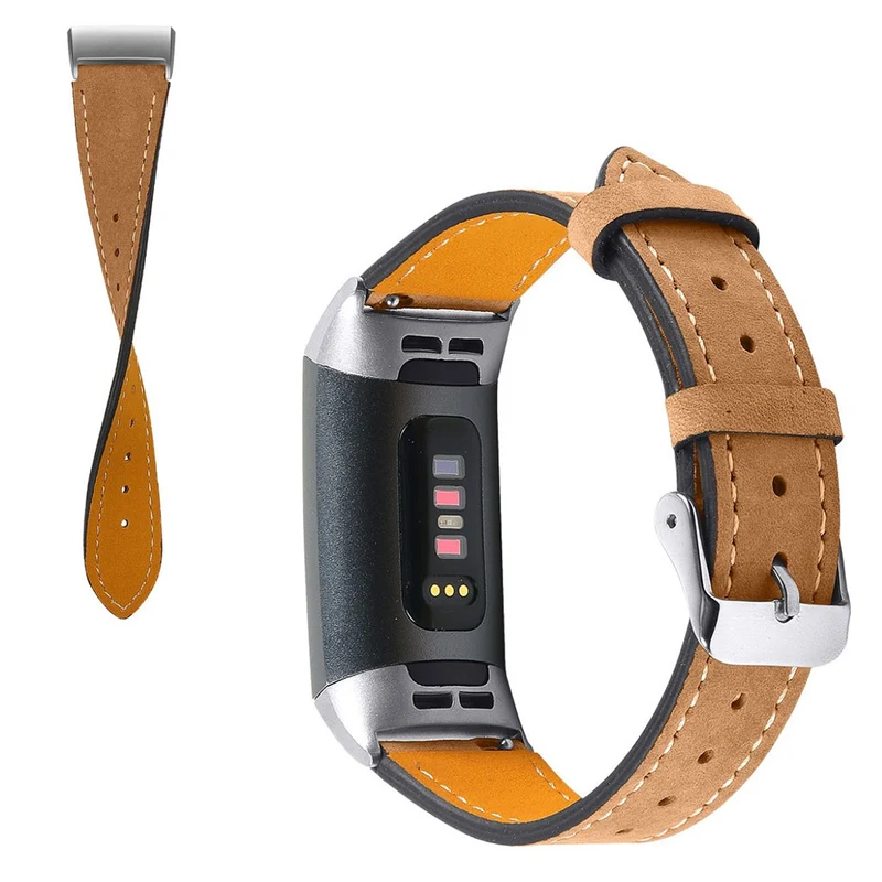 Cool Fitbit Charge 4 / Fitbit Charge 3 Echtes Leder armband