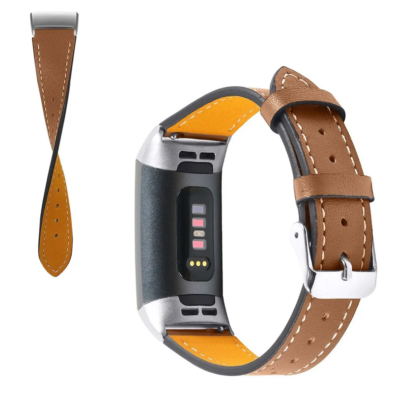 Cool Fitbit Charge 4 / Fitbit Charge 3 Echtes Leder armband