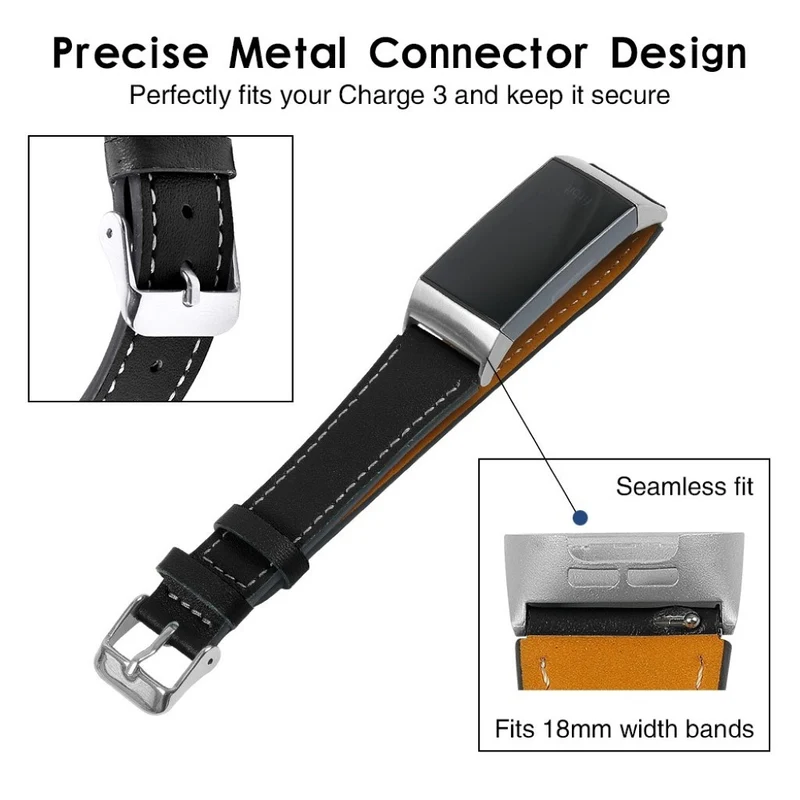 Cool Fitbit Charge 4 / Fitbit Charge 3 Echtes Leder armband