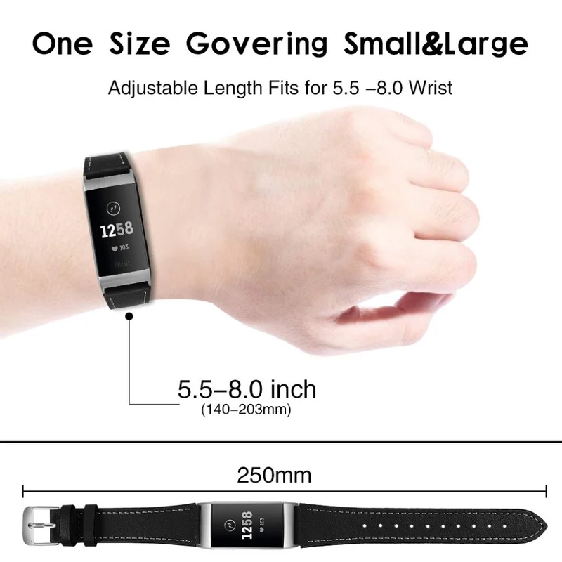 Cool Fitbit Charge 4 / Fitbit Charge 3 Echtes Leder armband