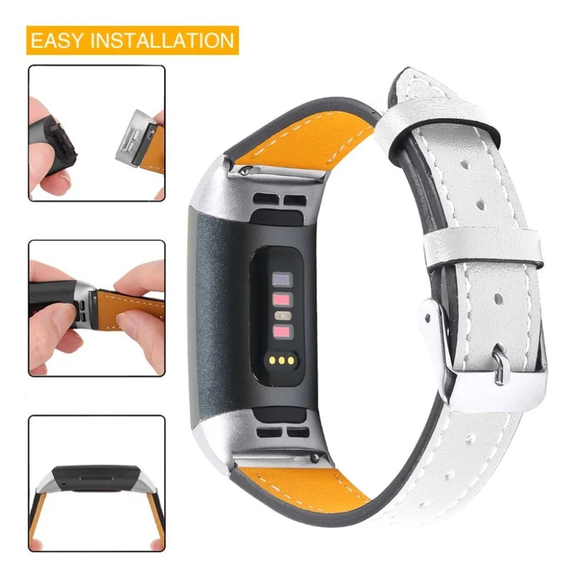Cool Fitbit Charge 4 / Fitbit Charge 3 Echtes Leder armband