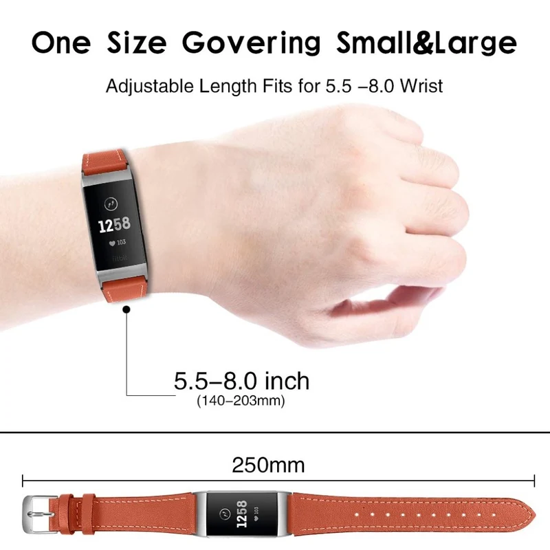 Cool Fitbit Charge 4 / Fitbit Charge 3 Echtes Leder armband