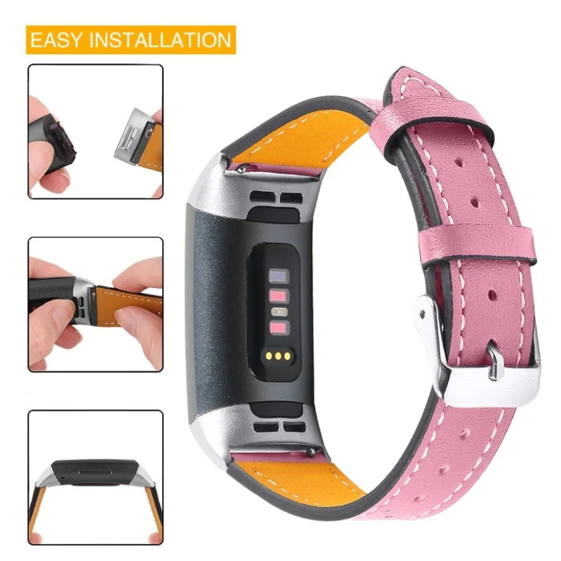 Cool Fitbit Charge 4 / Fitbit Charge 3 Echtes Leder armband