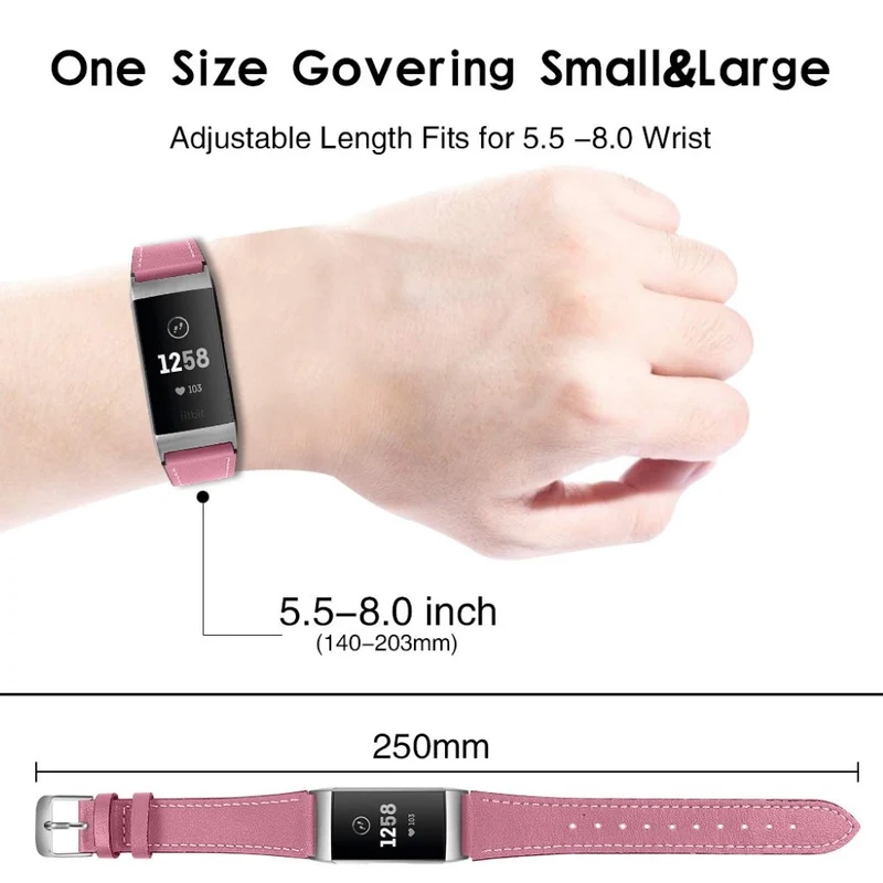 Cool Fitbit Charge 4 / Fitbit Charge 3 Echtes Leder armband
