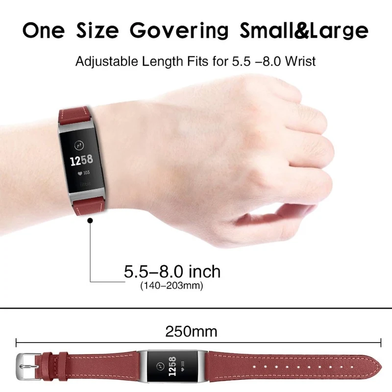 Cool Fitbit Charge 4 / Fitbit Charge 3 Echtes Leder armband