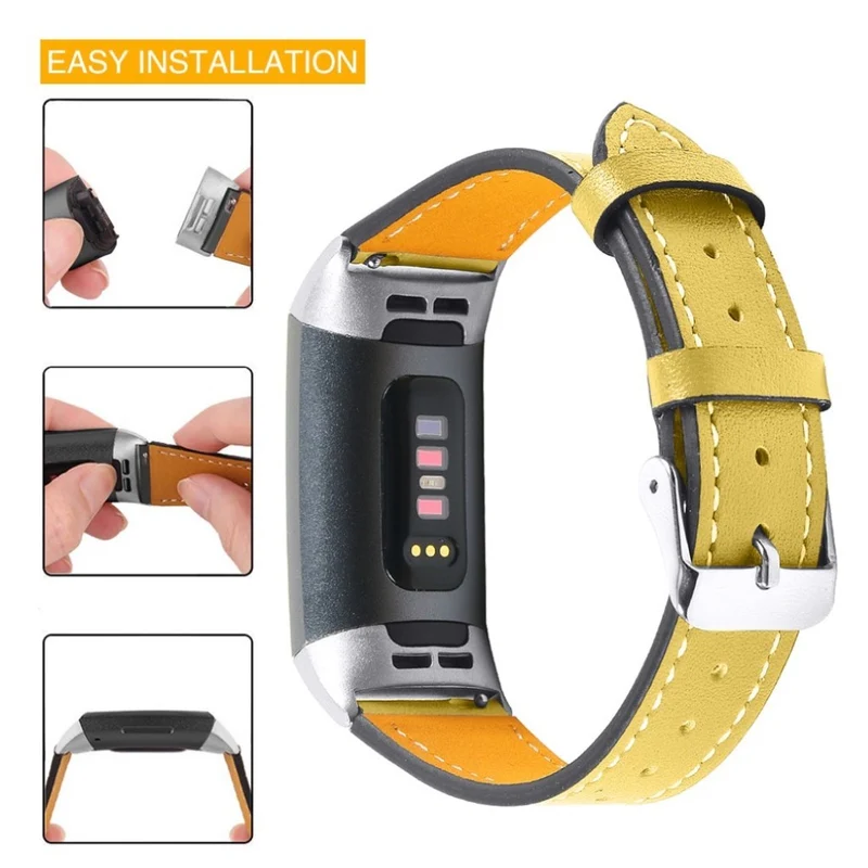 Cool Fitbit Charge 4 / Fitbit Charge 3 Echtes Leder armband