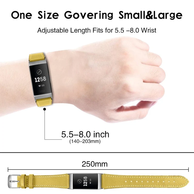Cool Fitbit Charge 4 / Fitbit Charge 3 Echtes Leder armband