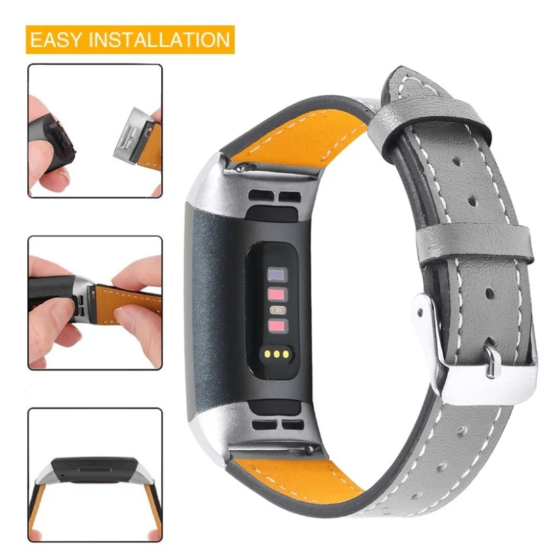 Cool Fitbit Charge 4 / Fitbit Charge 3 Echtes Leder armband