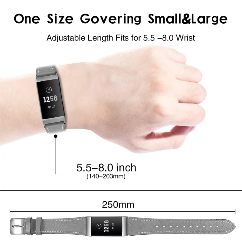Cool Fitbit Charge 4 / Fitbit Charge 3 Echtes Leder armband